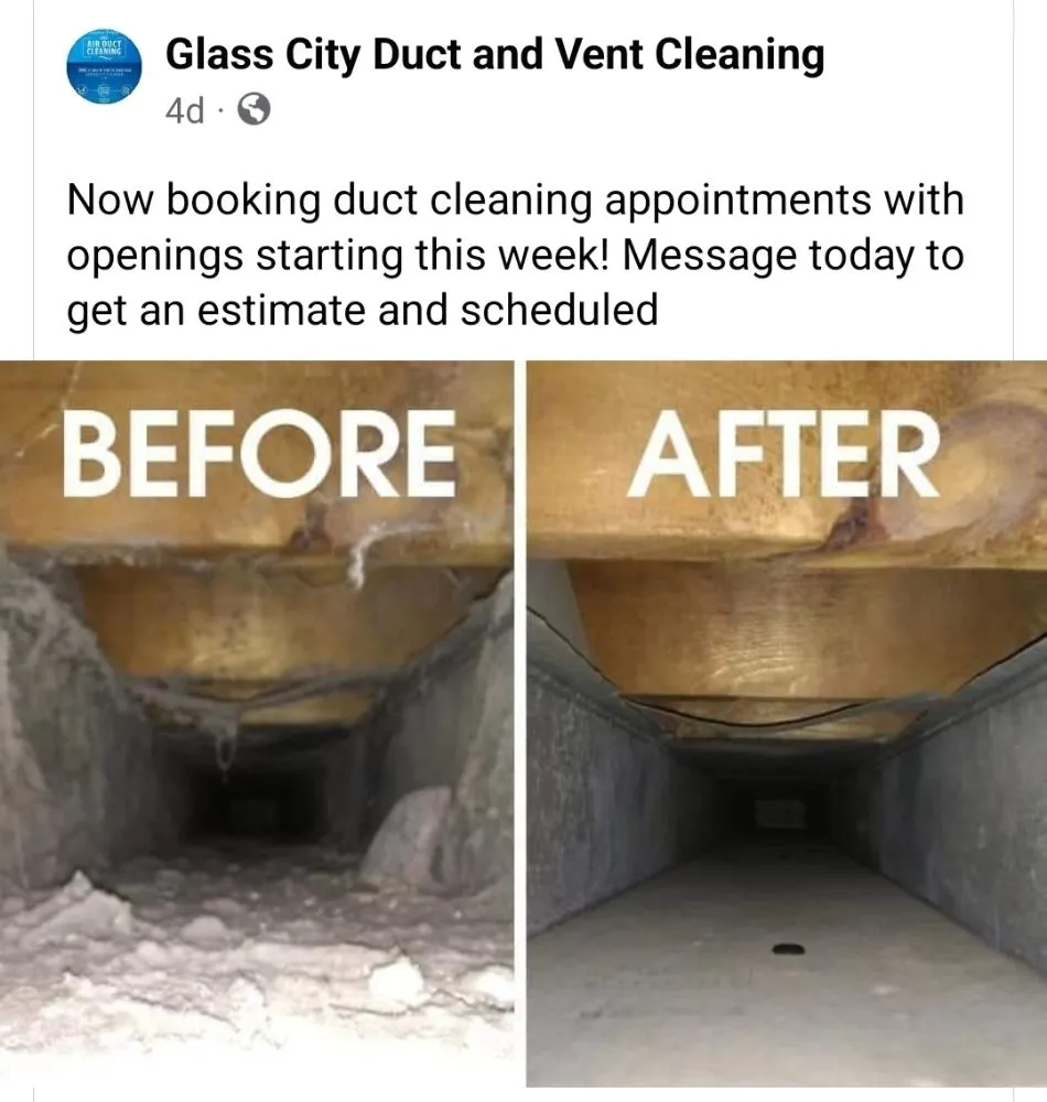 Slide of Glass City Duct and Vent Cleaning