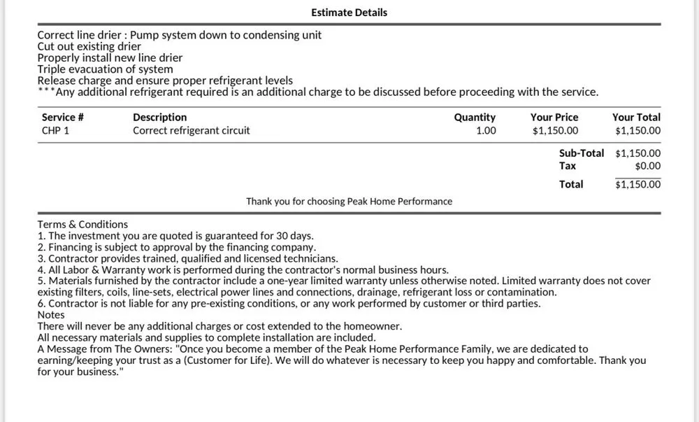 Slide of Golden Heating and Air