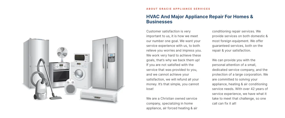 Slide of Gracie Appliance Service