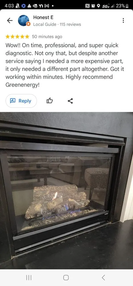 Slide of Greenergy HVAC Fireplace & Appliance