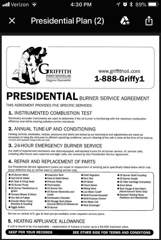 Slide of Griffith Energy Services