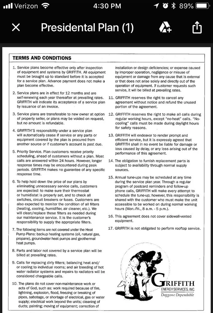 Slide of Griffith Energy Services