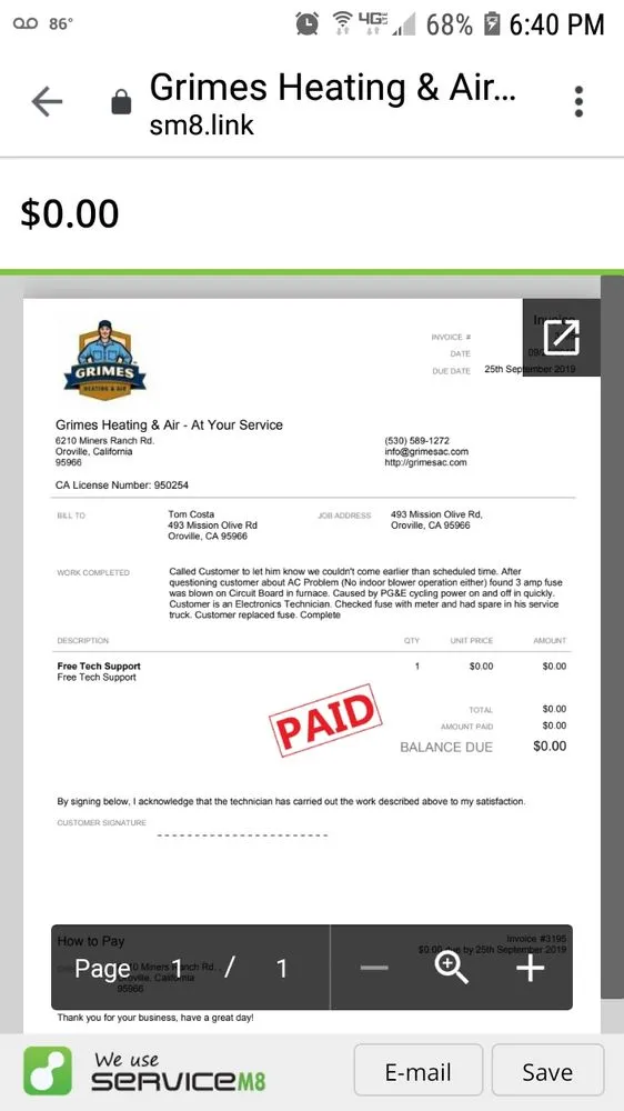 Slide of Grimes Heating & Air