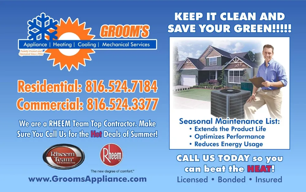 Slide of Groom's Appliance Heating and Cooling