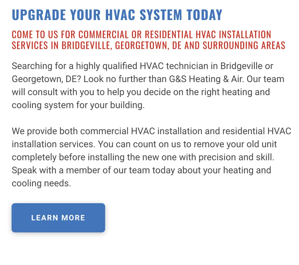 Slide of G&S Heating & Air