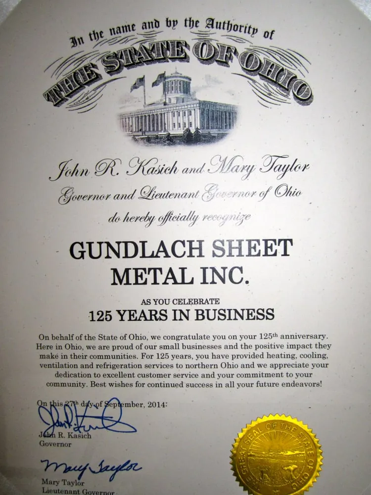 Slide of Gundlach Sheet Metal Works