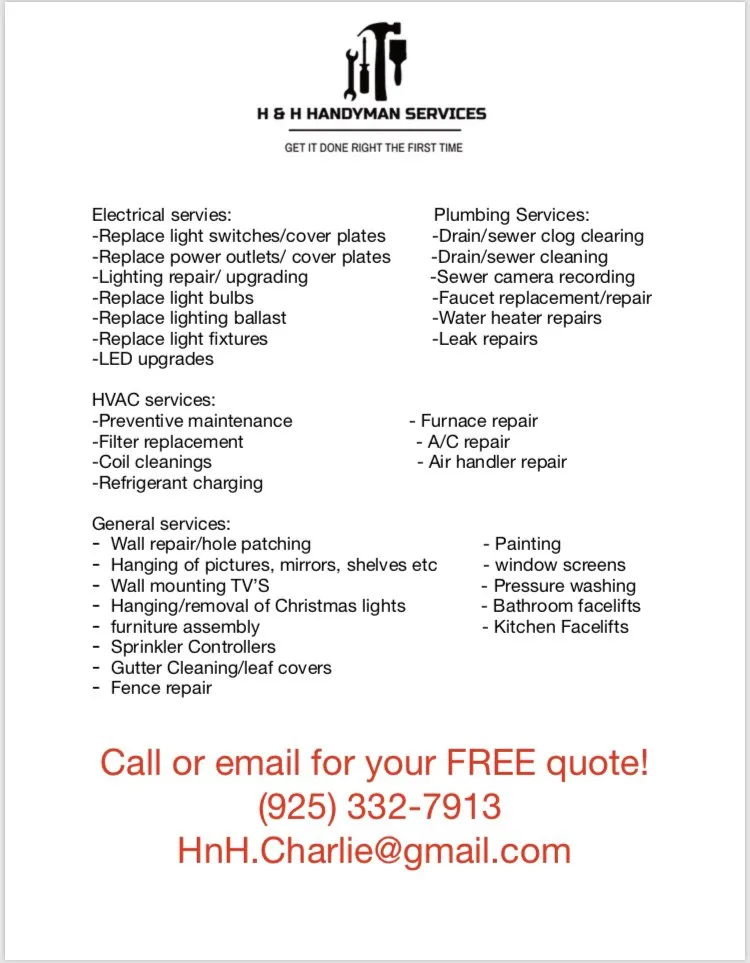 Slide of H & H handyman Services