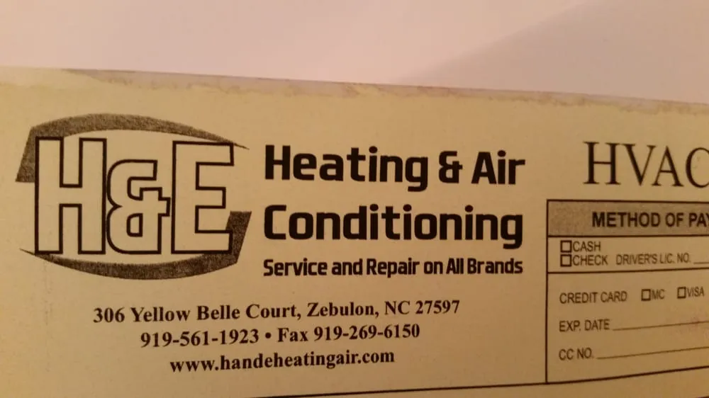 Slide of H and E Heating and Air