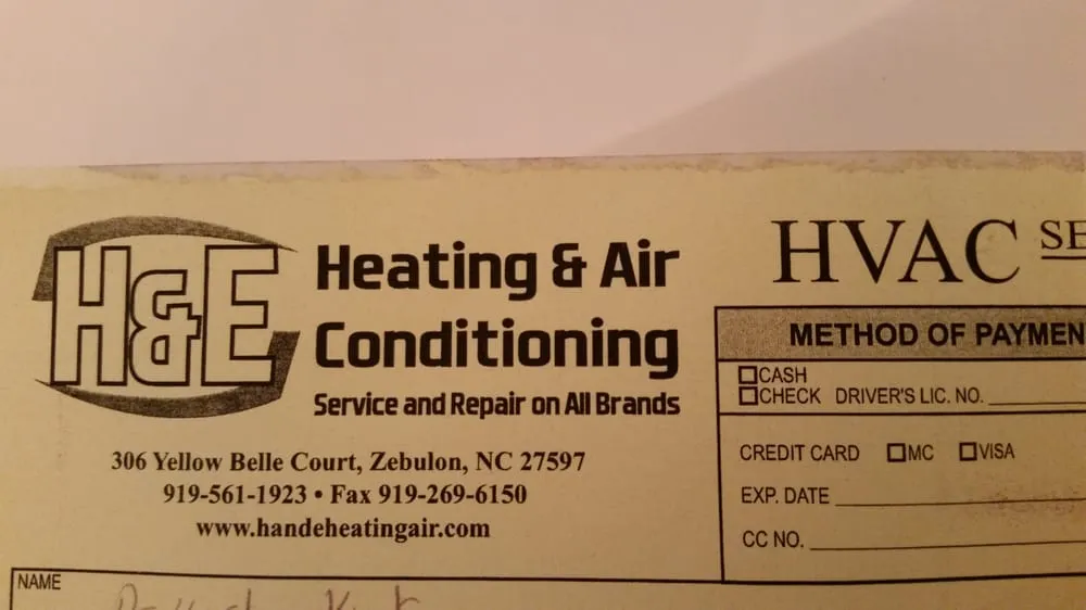 Slide of H and E Heating and Air