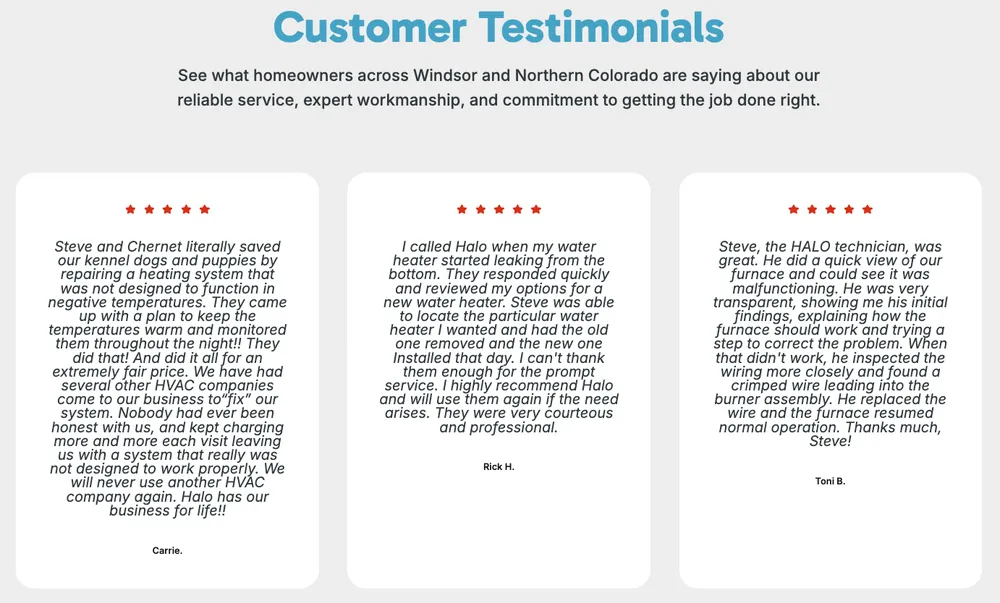 Slide of HALO Heating and Air