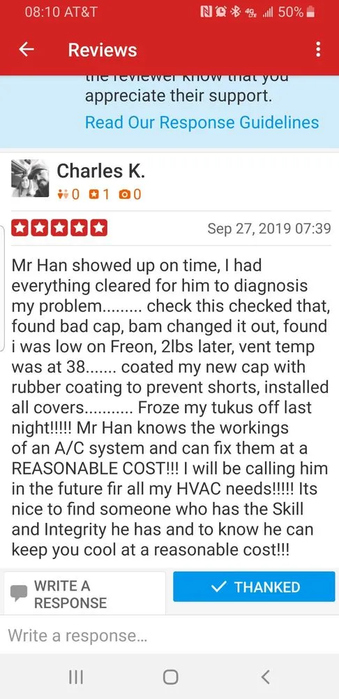 Slide of Hans' HVAC Service