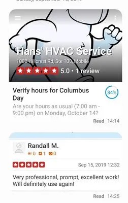 Hans' HVAC Service Logo