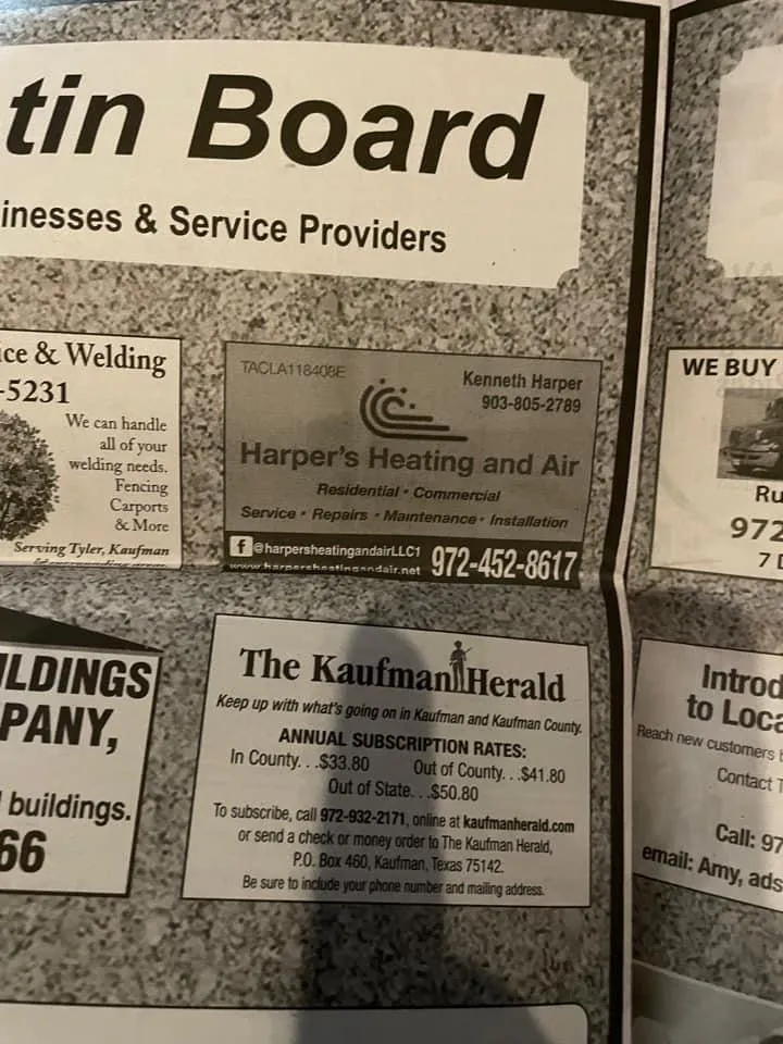 Slide of Harper’s Heating and Air