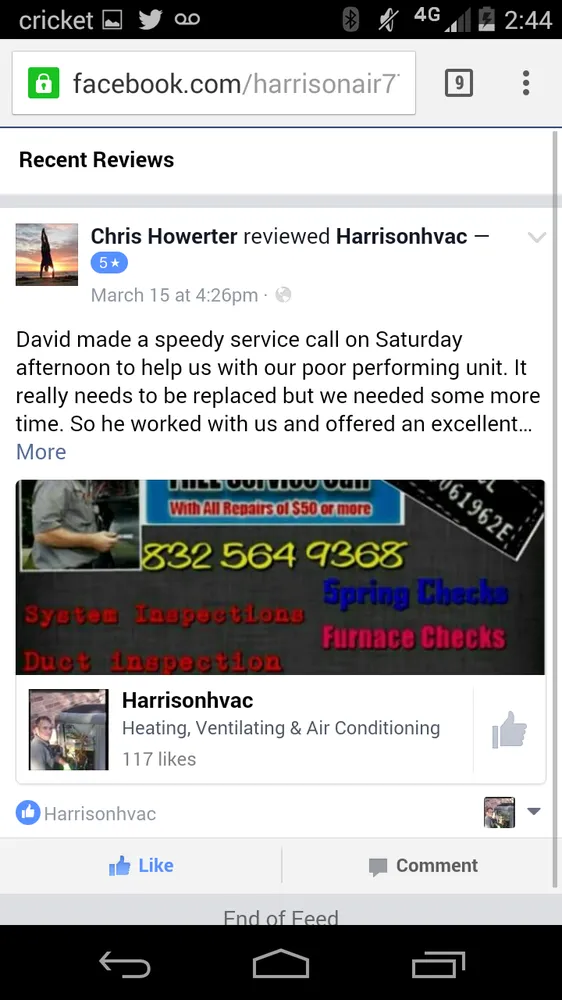 Slide of Harrison Air & Heat