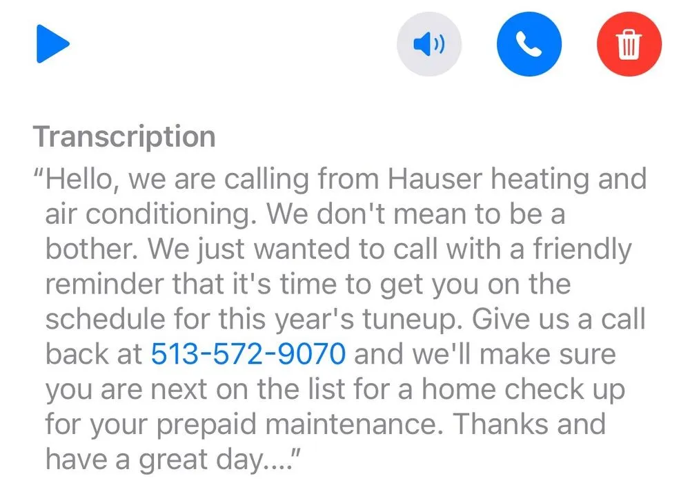 Slide of Hauser Heating & Air
