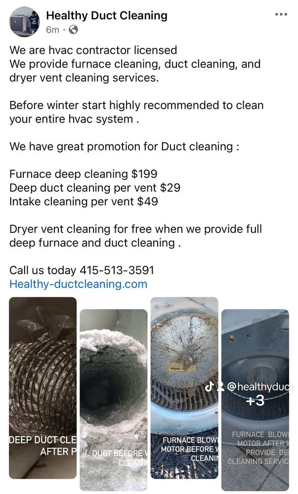Slide of Healthy Duct Cleaning