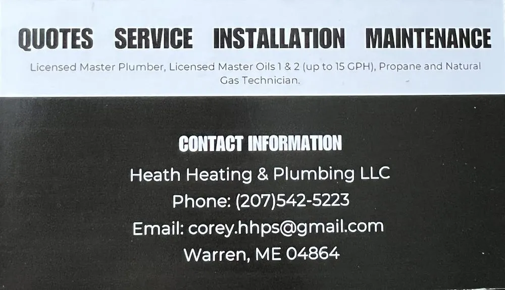 Slide of Heath Heating & Plumbing