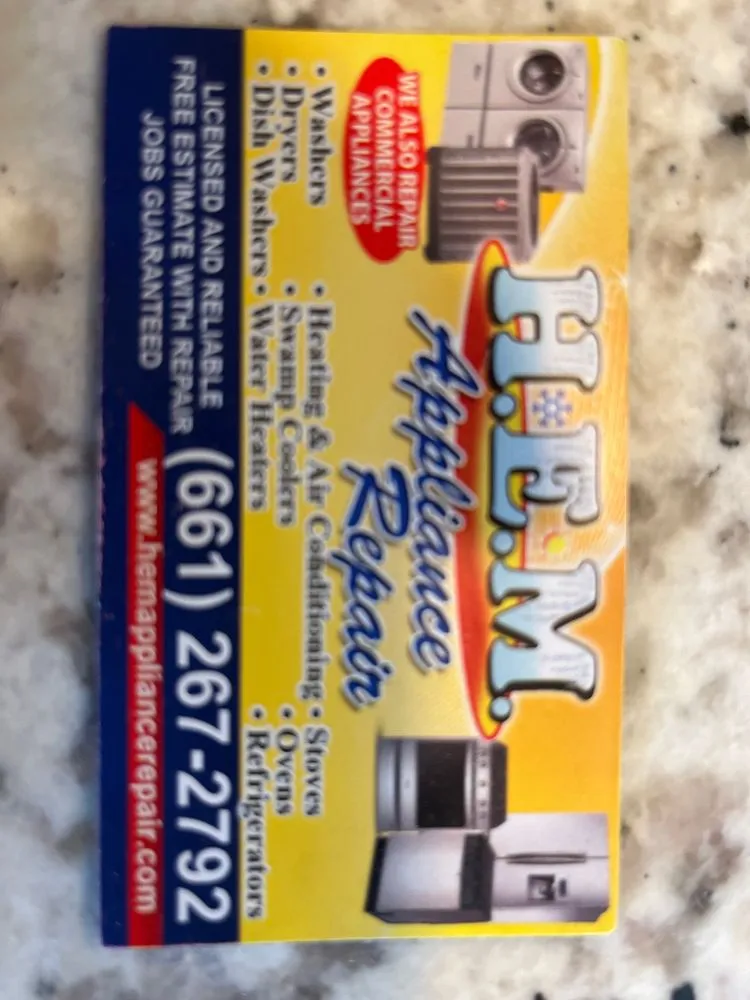 Slide of HEM Appliance Repair