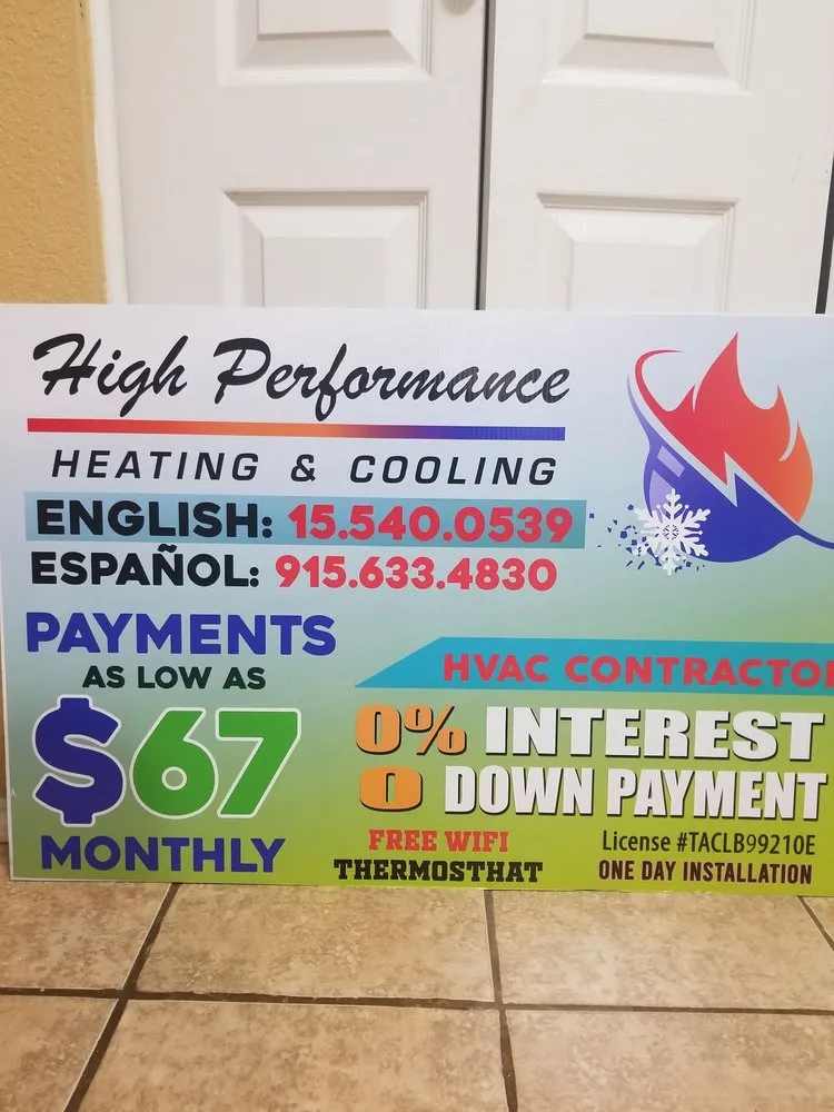 Slide of High Performance Heating & Cooling