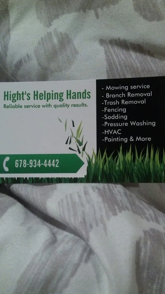 Slide of Hight's Helping Hands Lawn Care