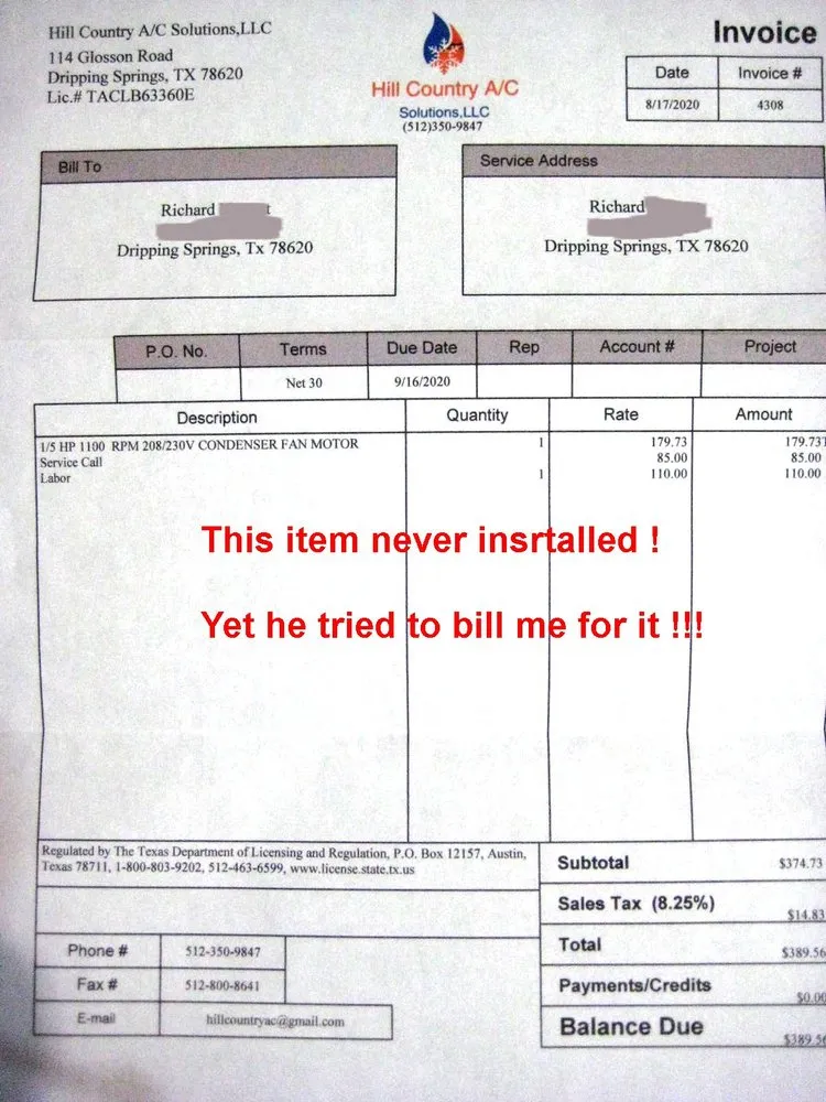 Slide of Hill Country A/C Solutions