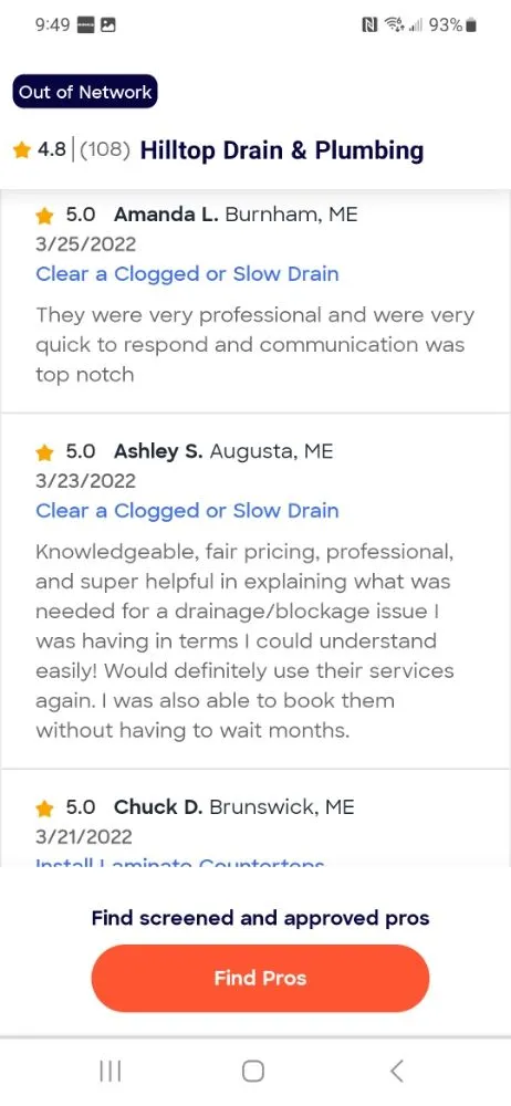 Slide of Hilltop Drain & Plumbing