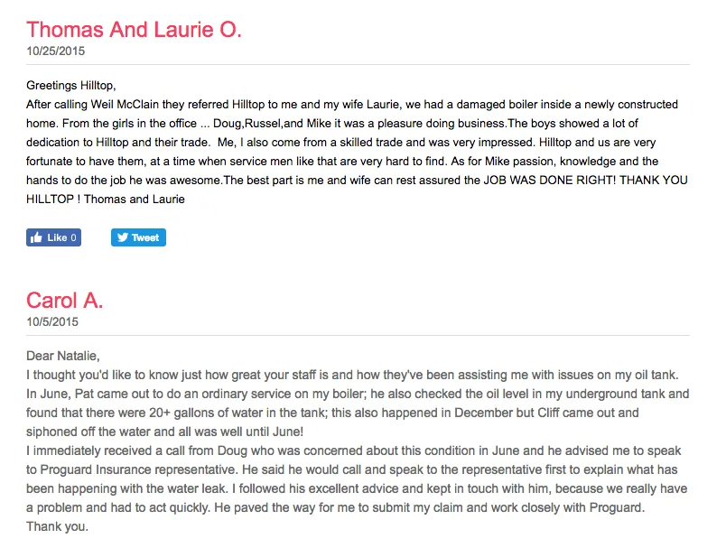 Slide of Hilltop Energy