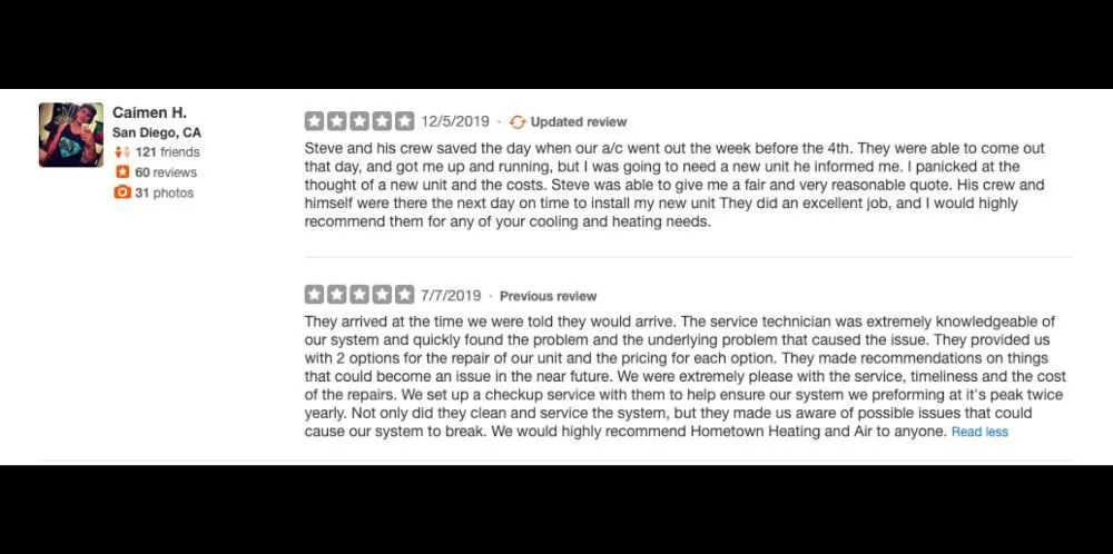 Slide of Hometown Heating & Cooling