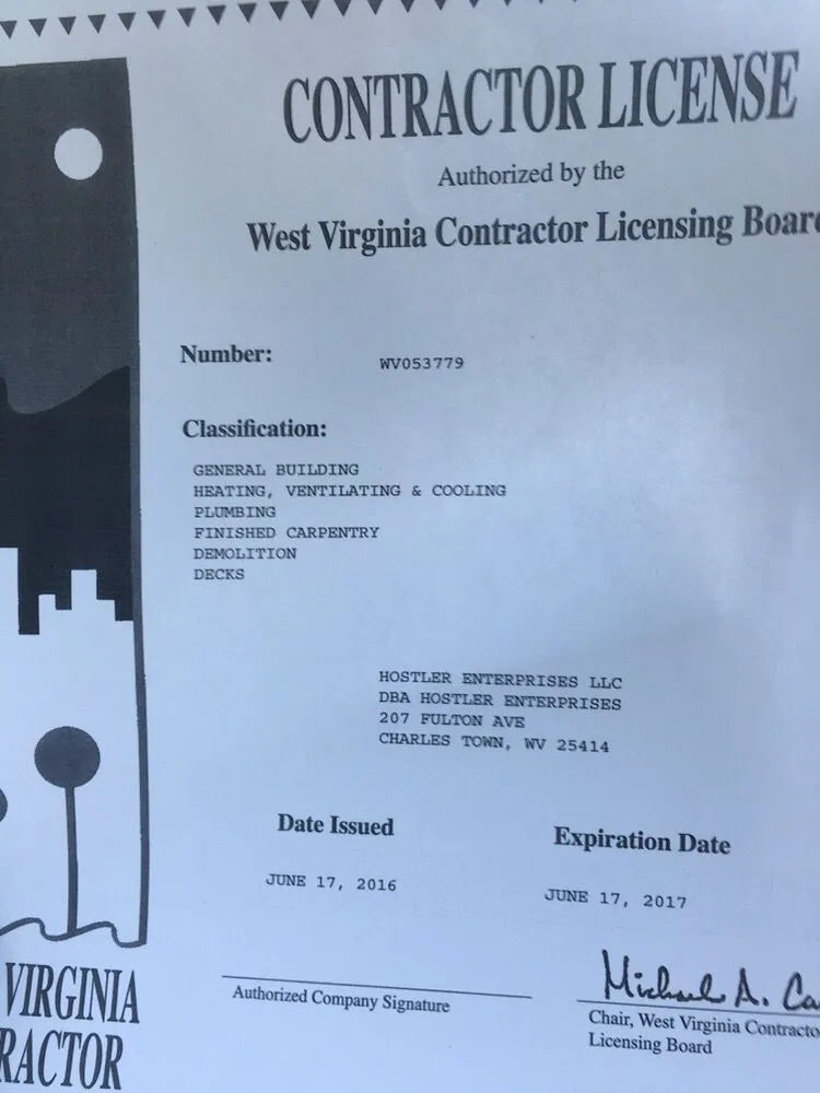 Slide of Hostler Enterprises