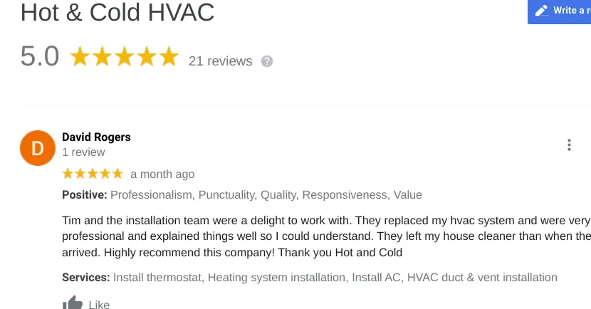 Slide of Hot & Cold HVAC