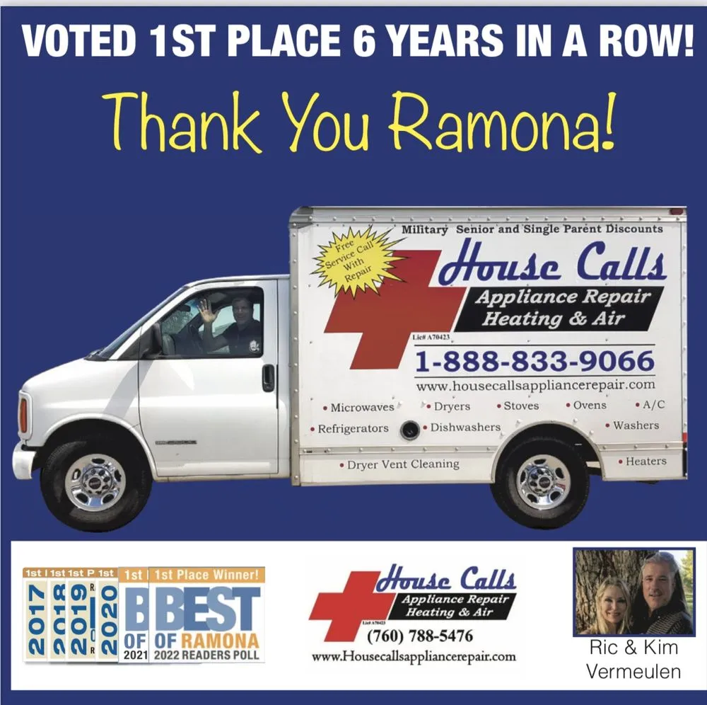 Slide of House Calls Appliance Repair Heating & Air