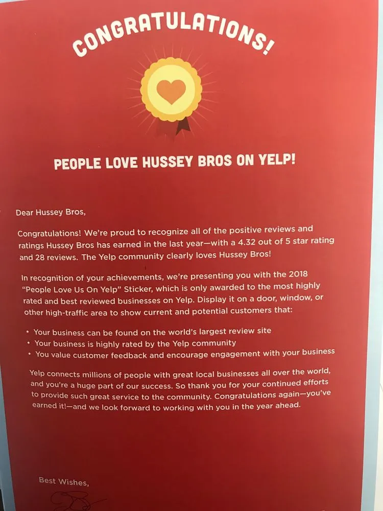 Slide of Hussey Bros