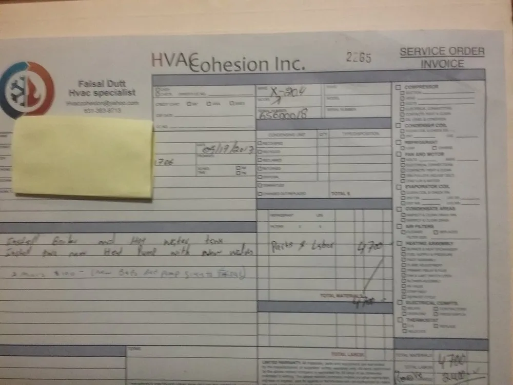 Slide of HVAC Cohesion