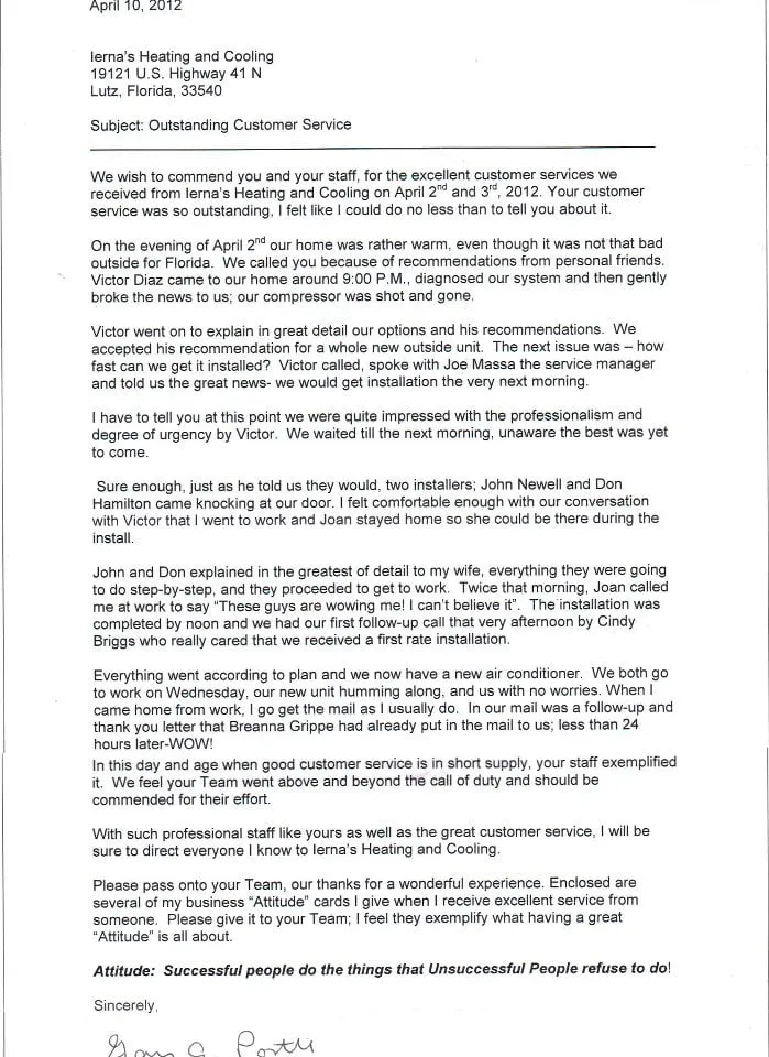 Slide of IERNA's Heating & Cooling