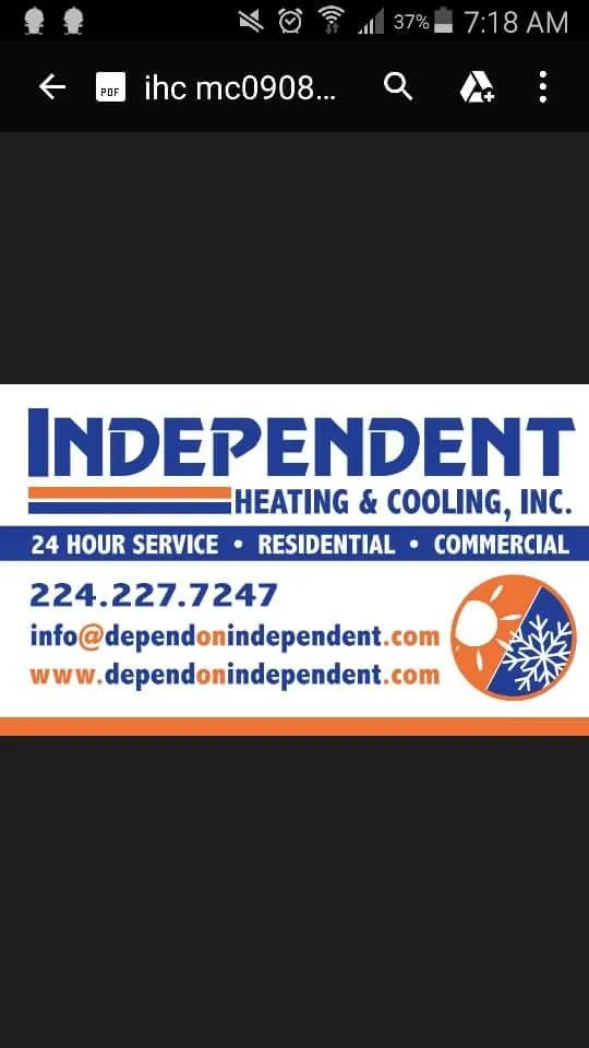 Slide of Independent Heating and Cooling