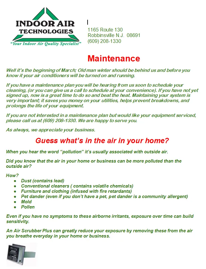 Top-rated HVAC repair in Robbinsville Twp, NJ by Indoor Air Technologies