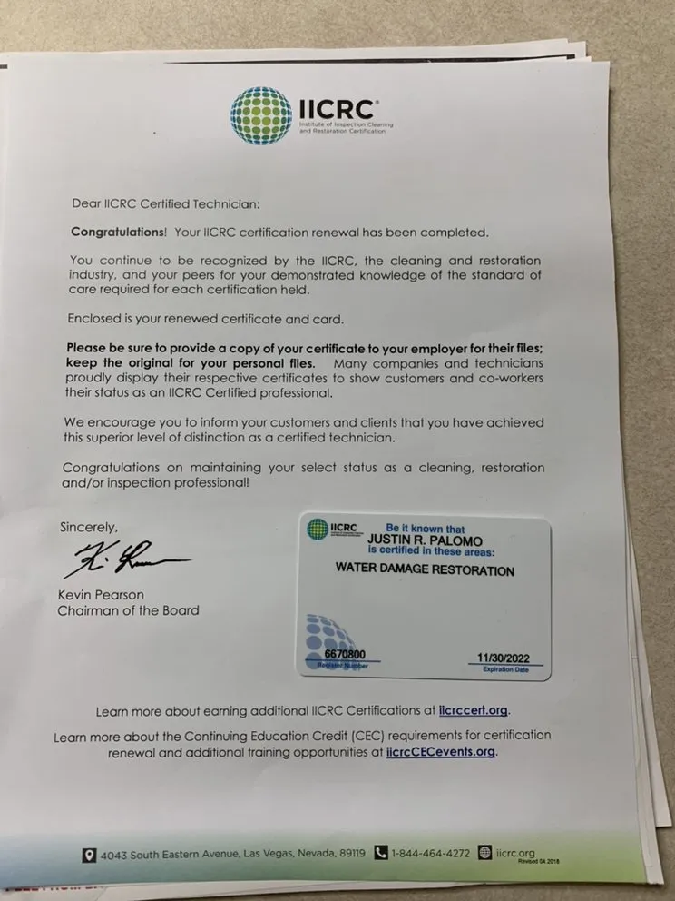 Slide of Infinity Water Restoration