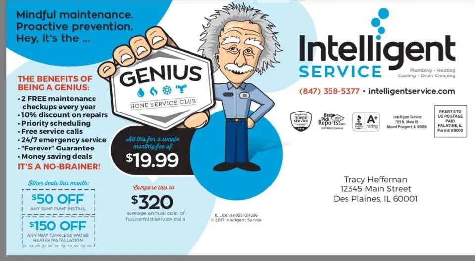 Slide of Intelligent Service: Plumbing, Heating, Cooling & Drain Cleaning