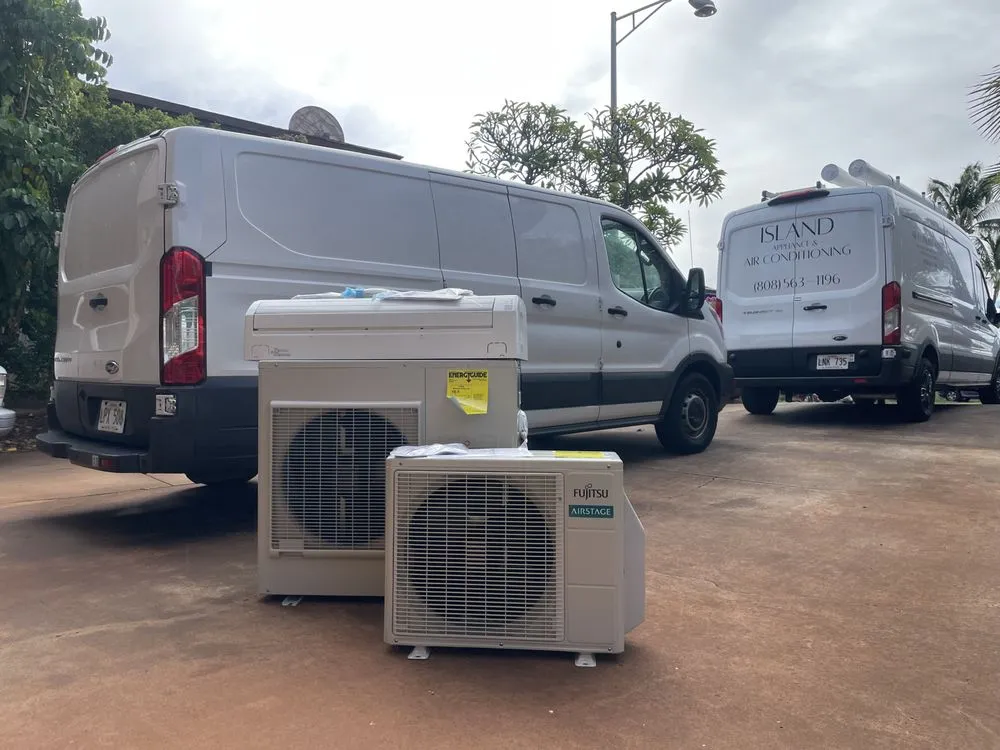 Slide of Island App & Air Conditioning