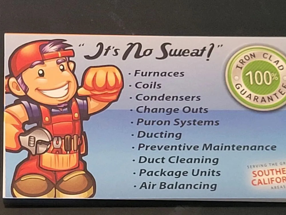 Slide of It's No Sweat Heat & Air