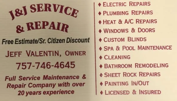 J & J Electrical Service & Repair Logo
