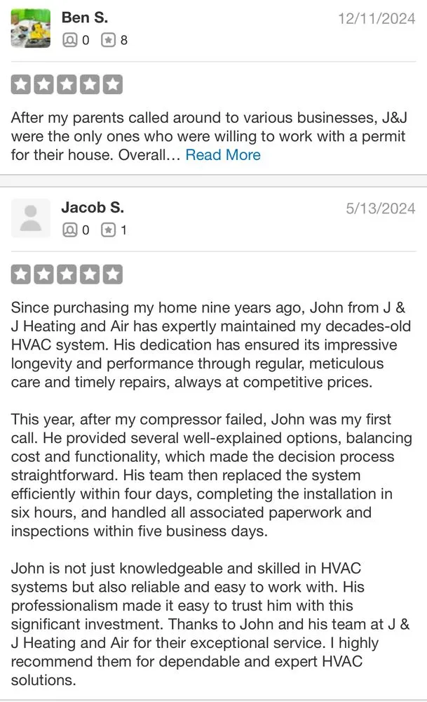 Slide of J & J Heating and Air Conditioning