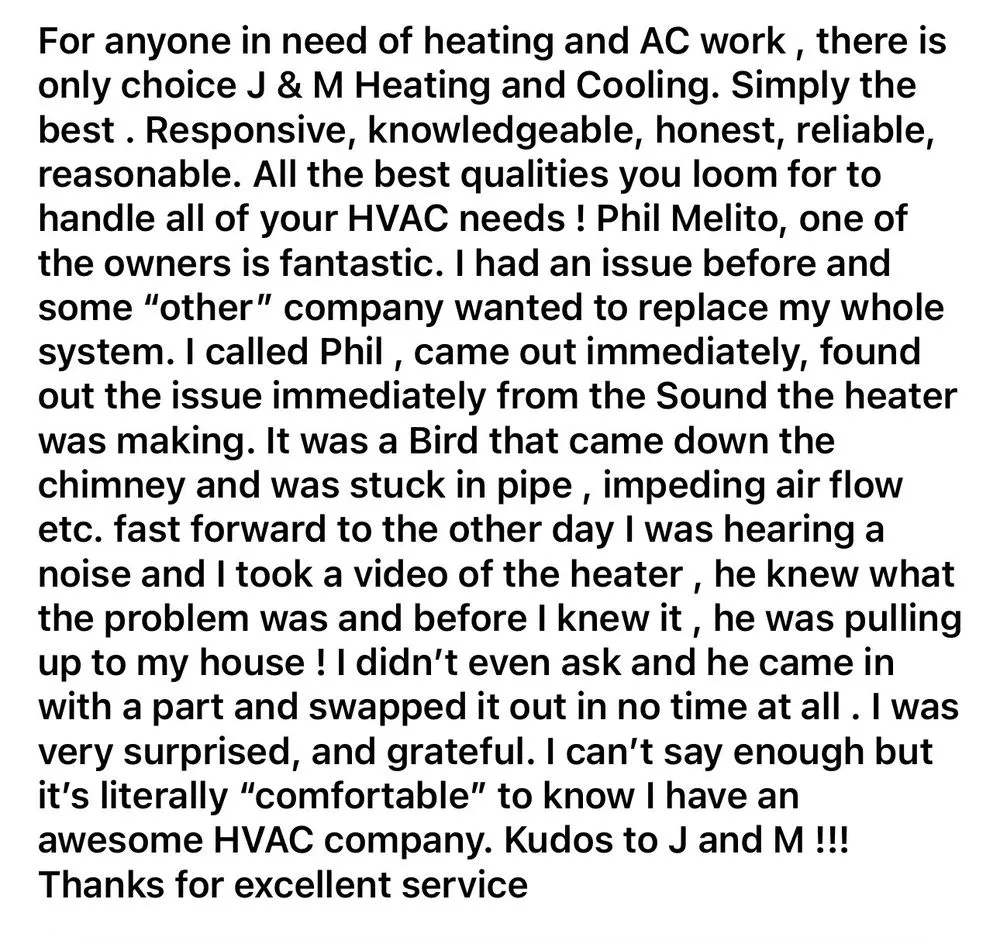 Slide of J & M Heating and Cooling