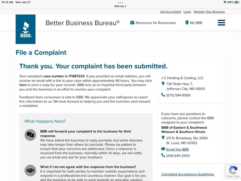 Slide of J C Heating & Cooling