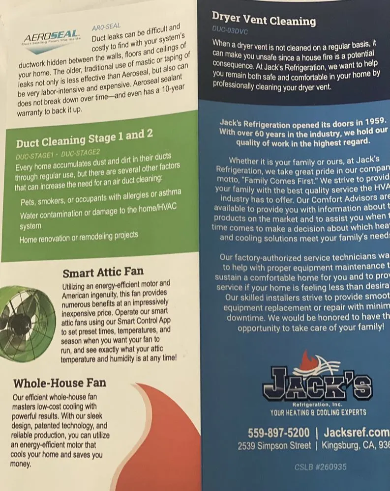 Slide of Jack's Refrigeration