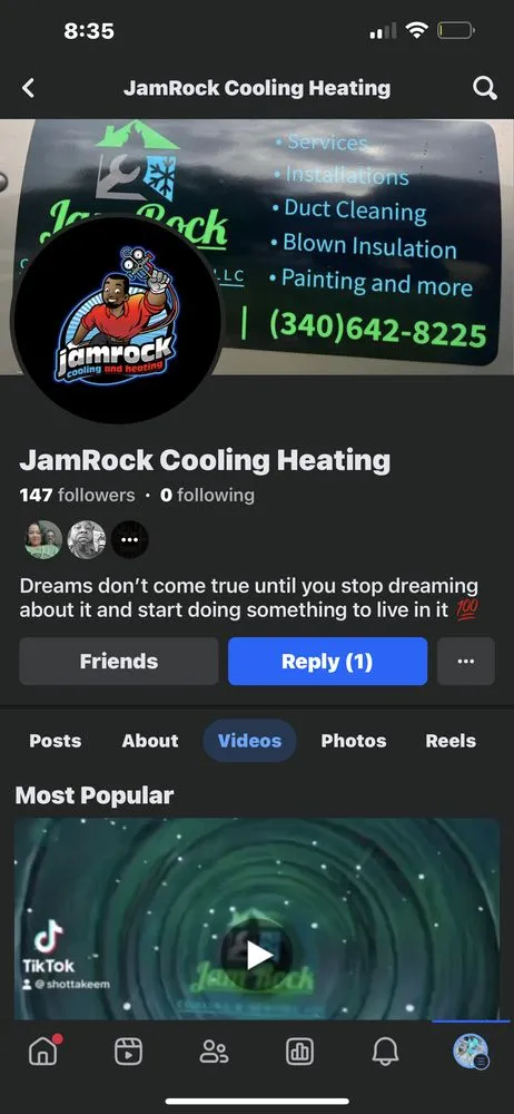 Slide of Jamrock Cooling and Heating
