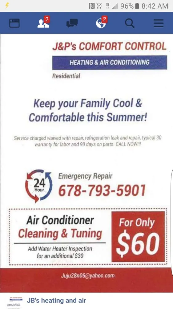 Slide of J&Bs heating and air