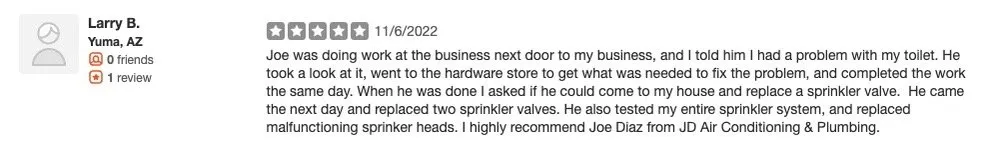 Slide of JD Air Conditioning and Plumbing Services