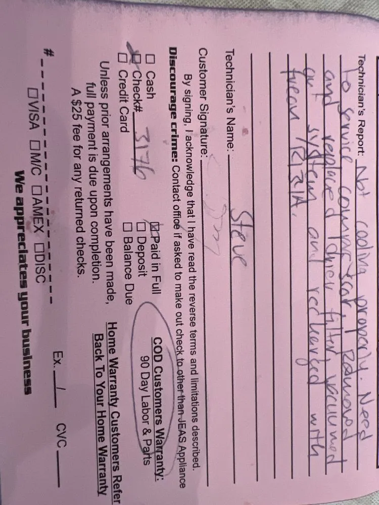 Slide of JEA's Appliance Repair