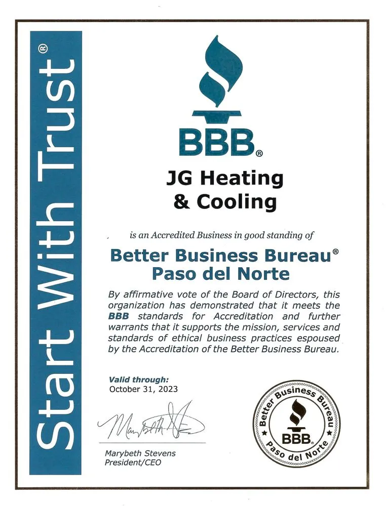 Slide of JG Heating & Cooling